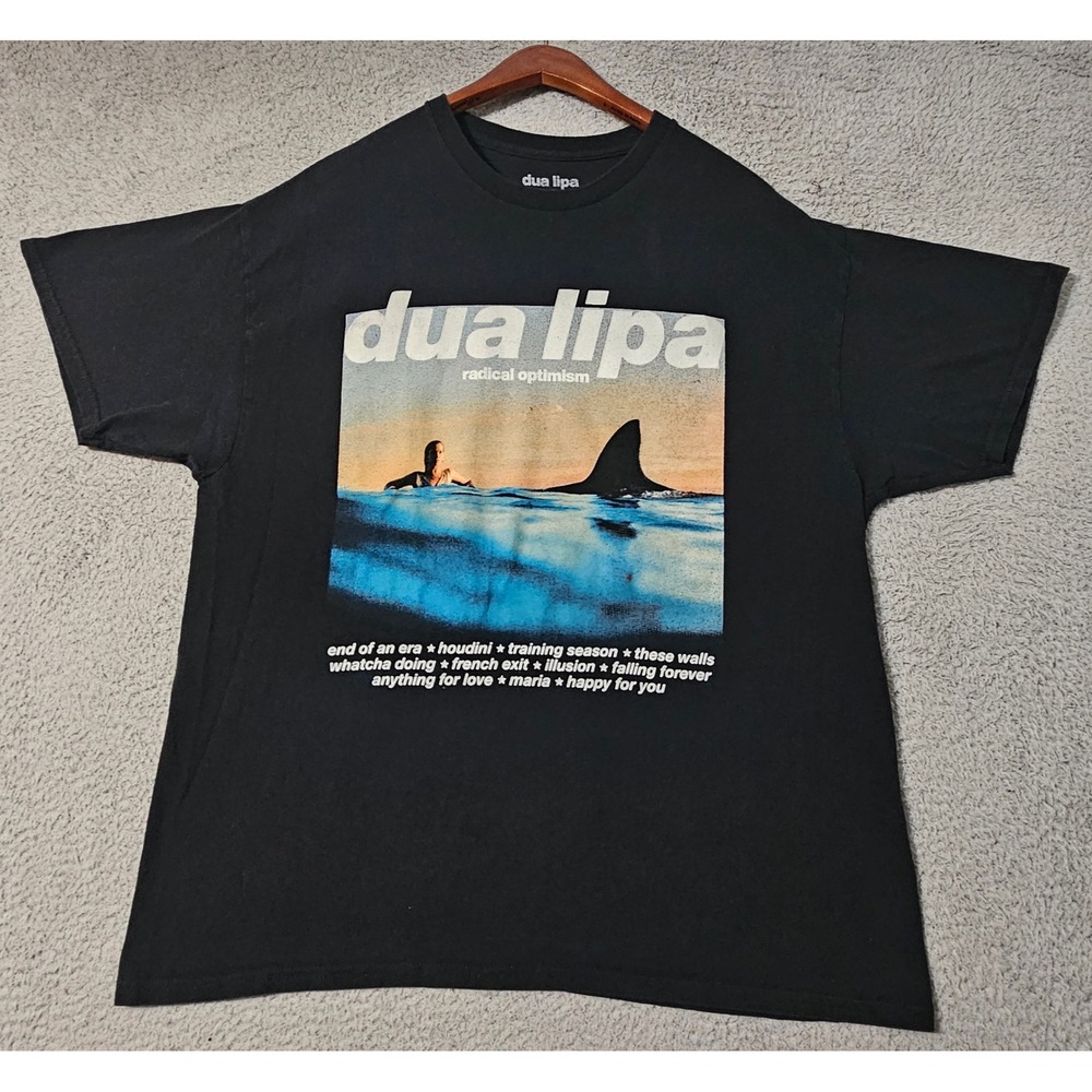 Dua Lipa Radical Optimism Album Black Tee Short Sleeve Size Large‎